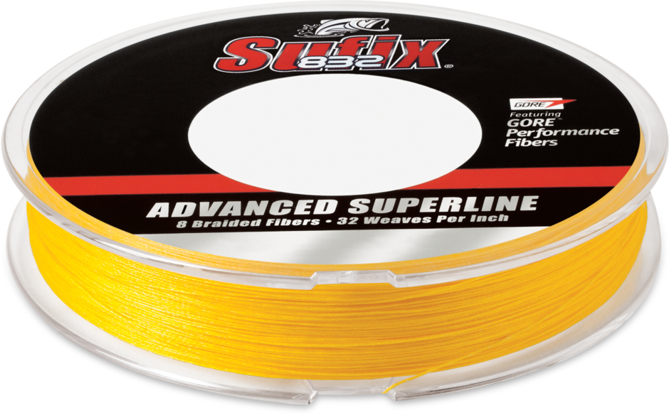 Sufix 832 Braided Line Hi-Vis Yellow Line - 150 Yds